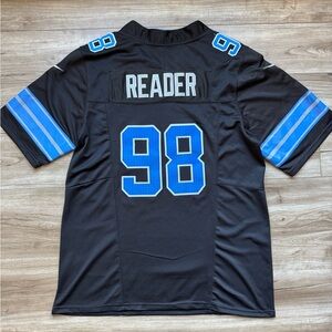 #98 DJ READER Detroit Lions Sz Large Mens Alt Black Stitched 2025 Jersey